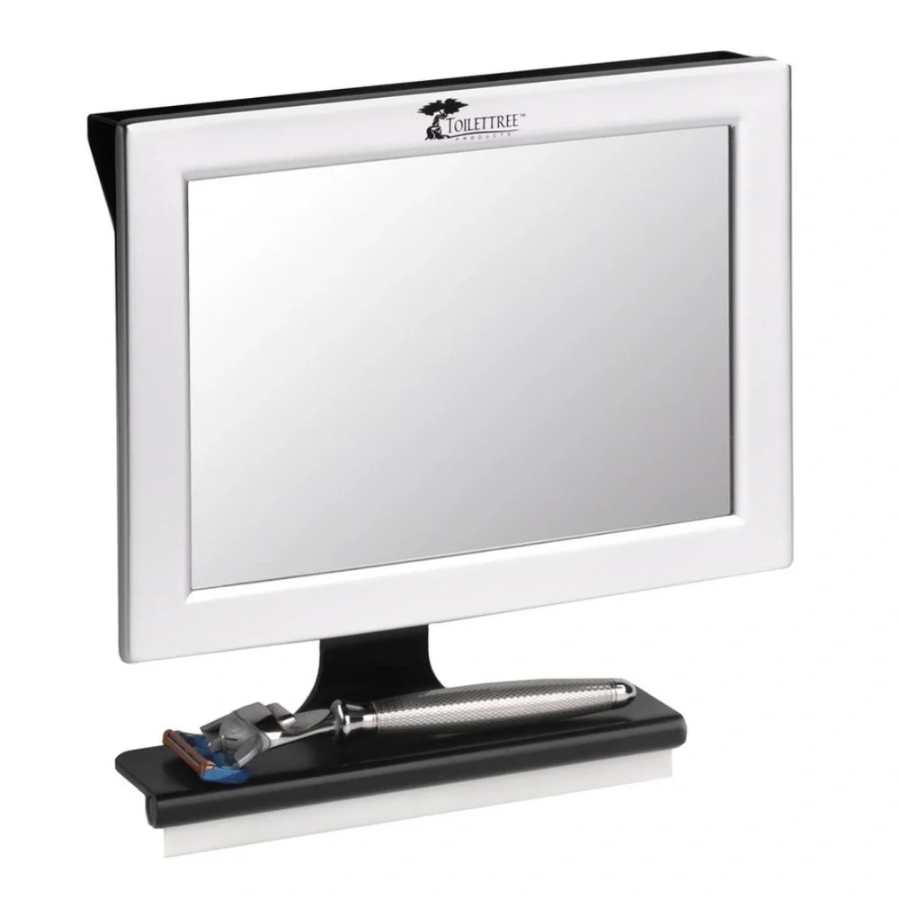 LED Lighted Framed Fogless Shower Mirror with Squeegee